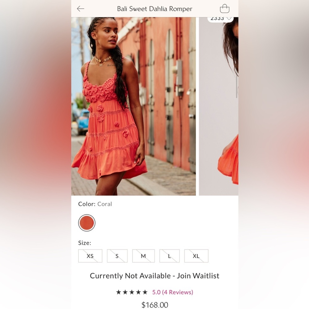 Free People Bali Sweet Dahlia Dress in Orange Size: Small - Picture 2 of 7
